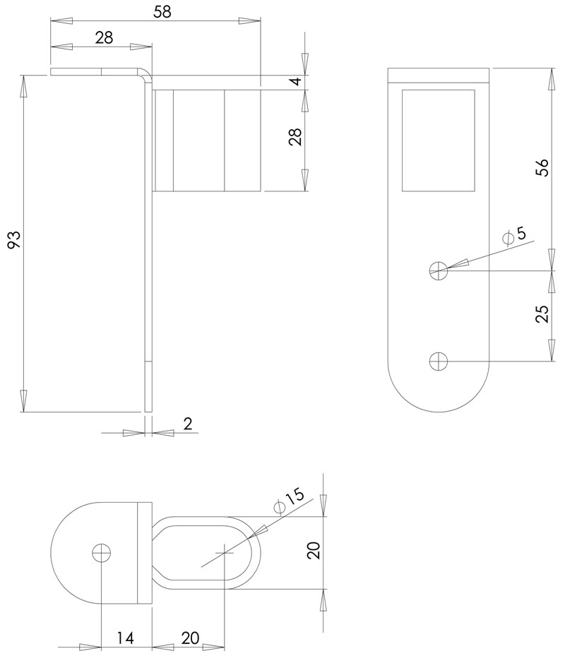 gâche H400 à riveter - incliné