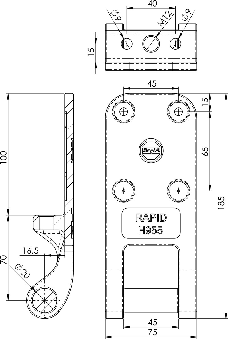 charnière Rapid H955 avec M12