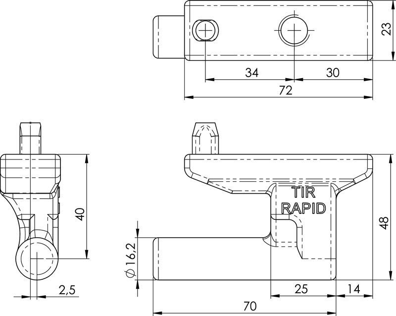 gond Rapid TIR avec broche de verrouillage