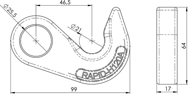 crochet de fermeture Rapid H120A