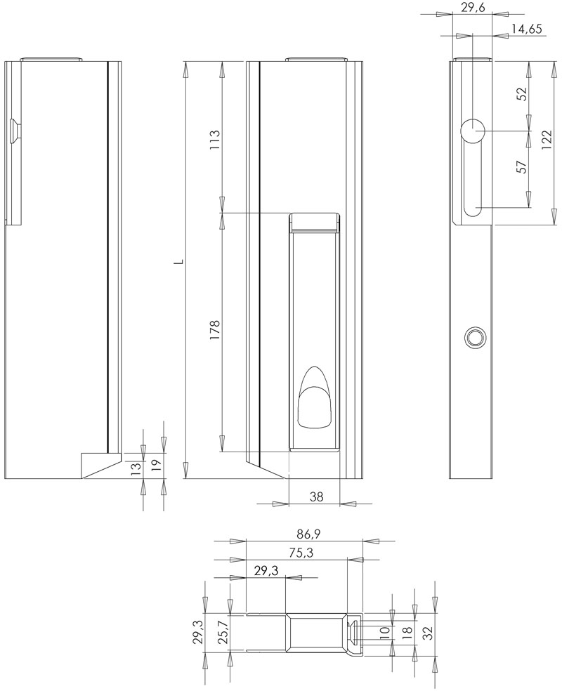 profil de fermeture de ridelle H400 type 411-10