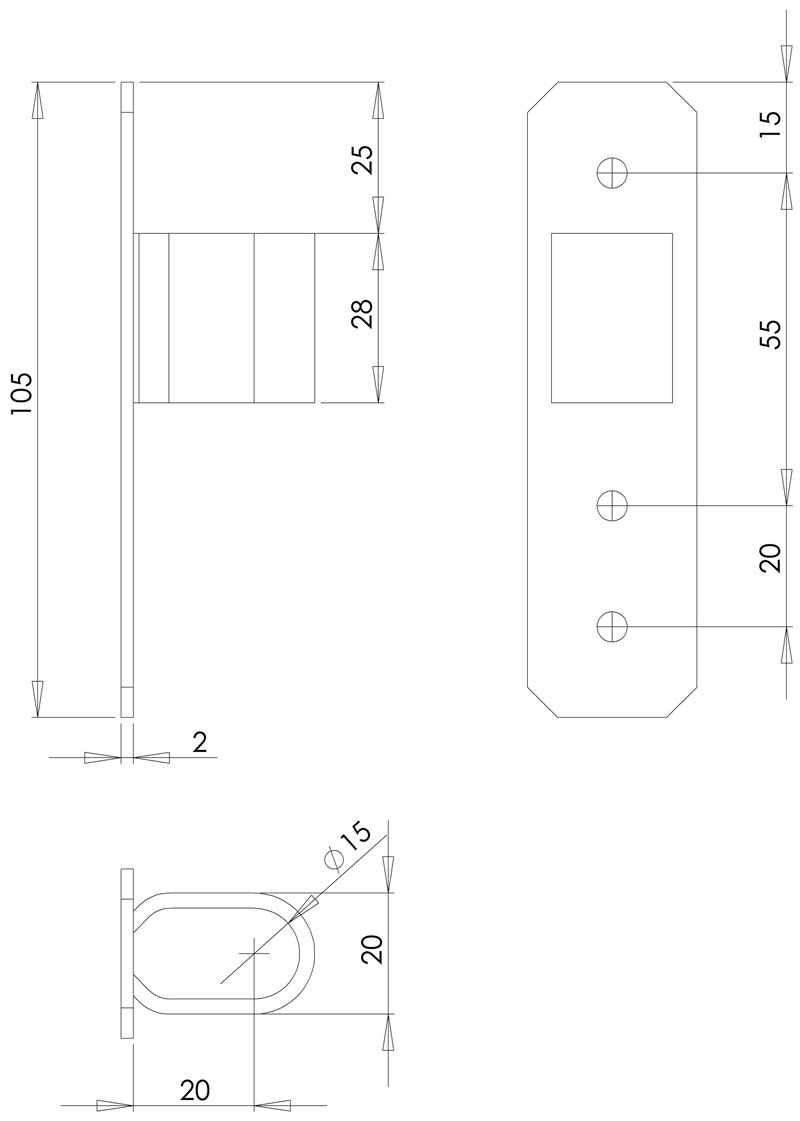 gâche H400 à riveter - droit