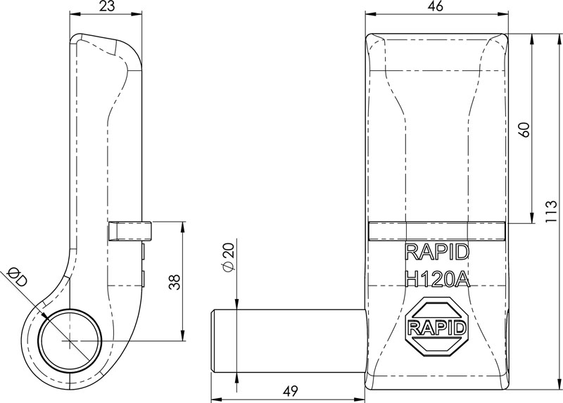 charnière Rapid H120A