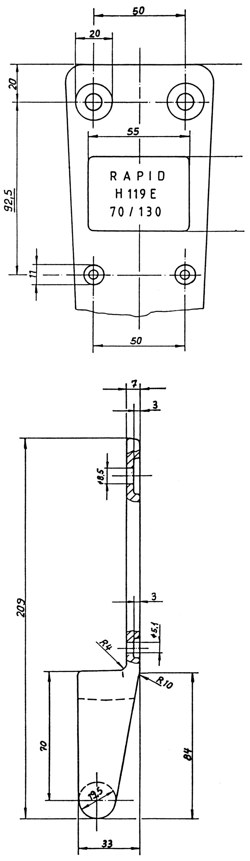 charnière Rapid H119E/130