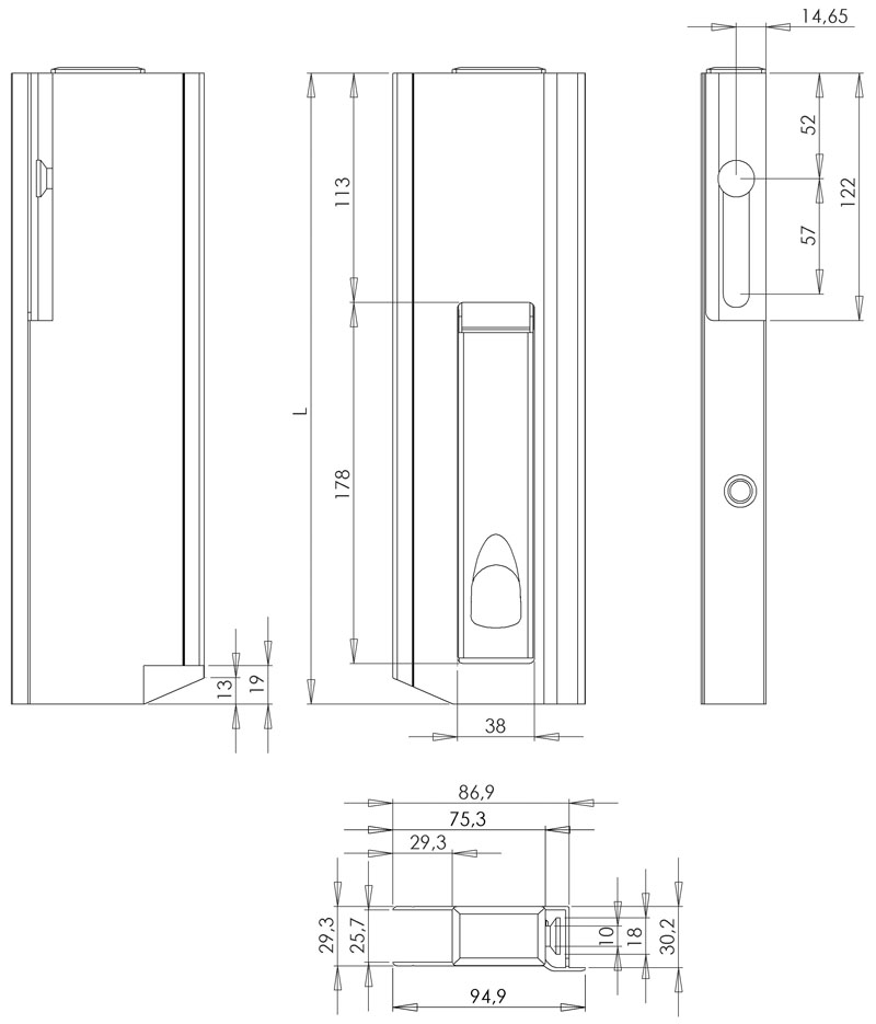profil de fermeture de ridelle H400 type 411-11