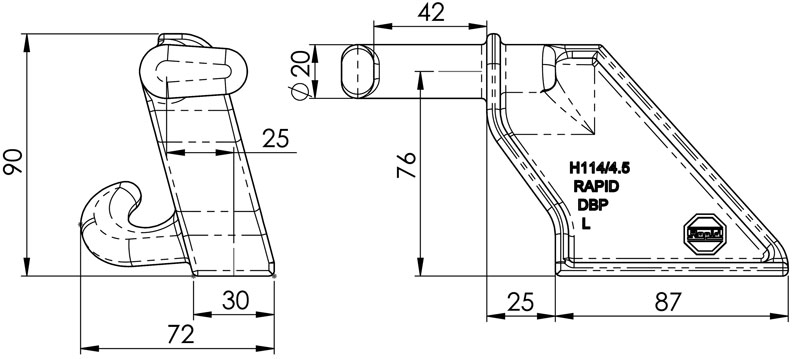 tourillon Rapid H114/4,5