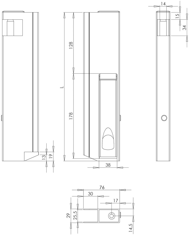 profil de fermeture de ridelle H400 type 413-01