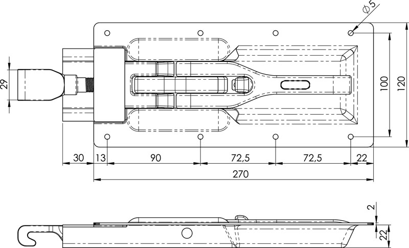 fermeture à encastrer Record H206N-F