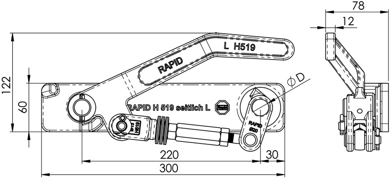 tendeur excentrique Rapid H519 latéral